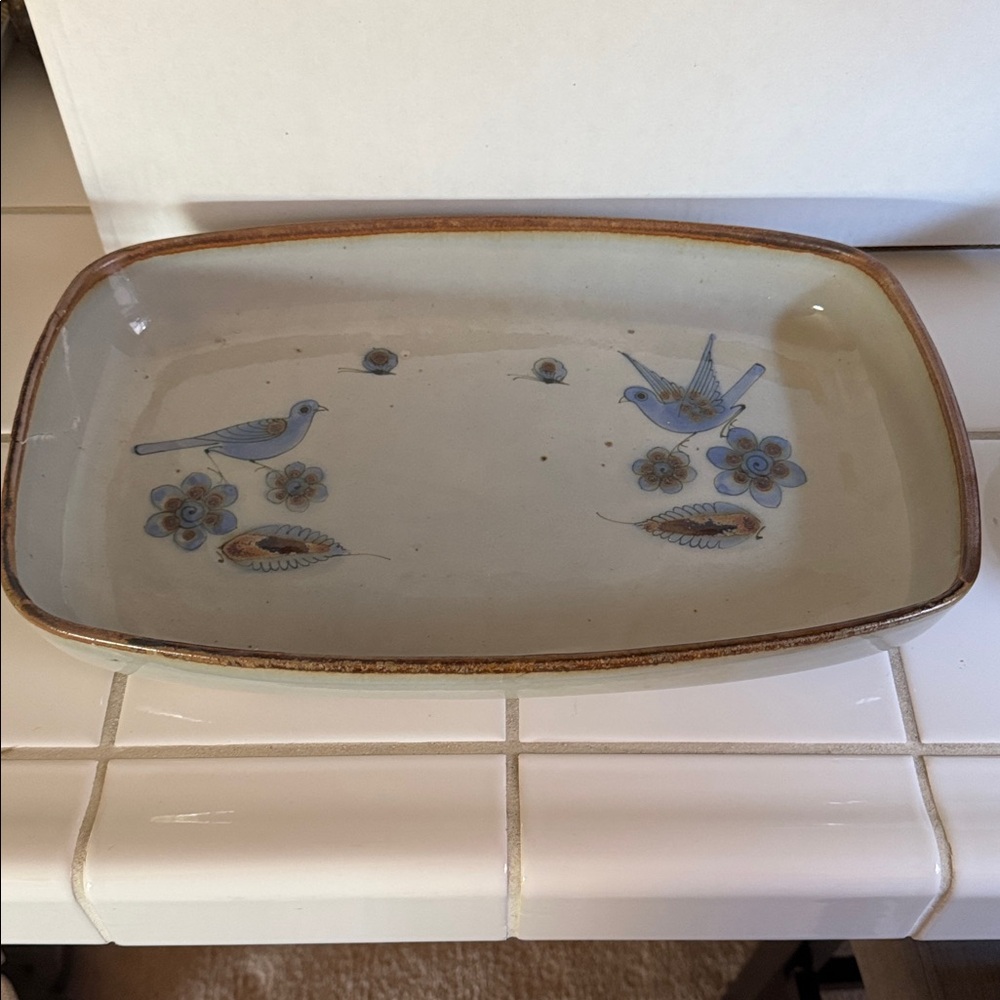Ken Edwards Mexican TONALA POTTERY El Palomar platter #2 🐈‍⬛